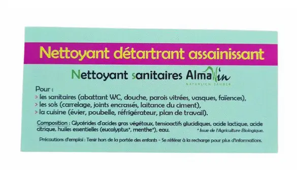 Etiquette adhésive Nett. Sanitaires AW
