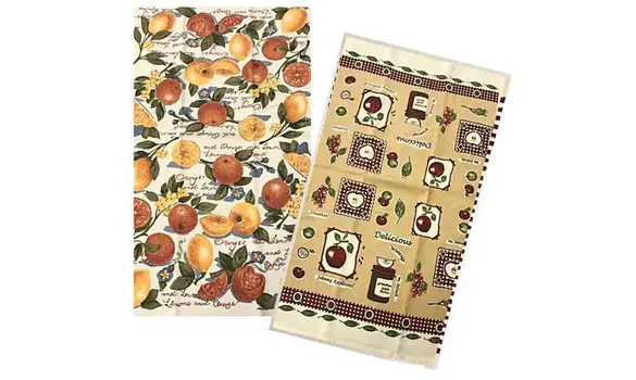 Lot torchons essuie-mains Compote&Orange