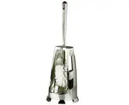 Brosse WC + support plastique métal rond