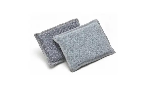 éponge microfibre biface grise x2
