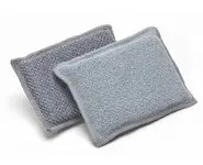 éponge microfibre biface grise x2