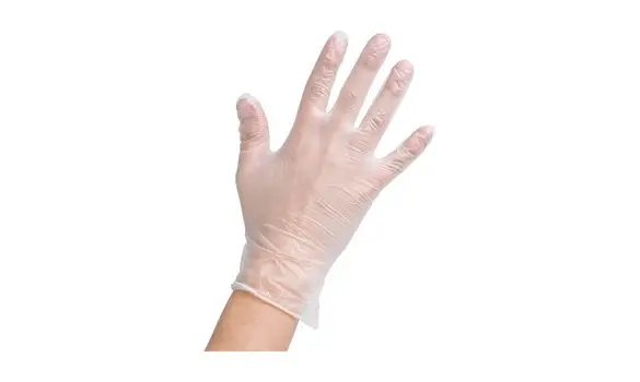 Gant vinyle naturel poudré L