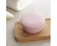 Boîte à savon rose avec égouttoir