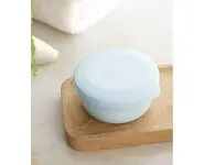 Boîte à savon bleue avec égouttoir
