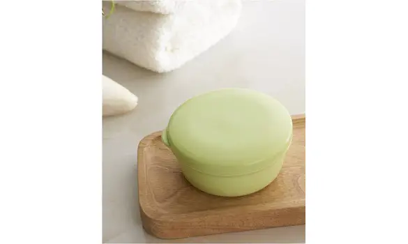 Boîte à savon verte avec égouttoir