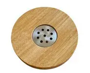 Porte-savon bambou rond égouttoir inox