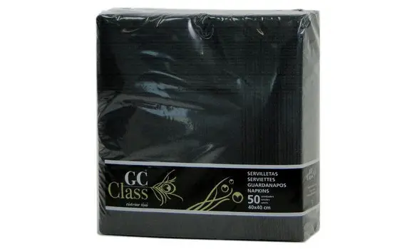 Serviettes table NOIR non tissé