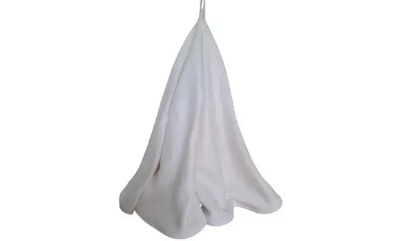 Essuie-mains rond bambou blanc