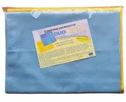 Duo chiffon microsatin pastel bleu/jaune