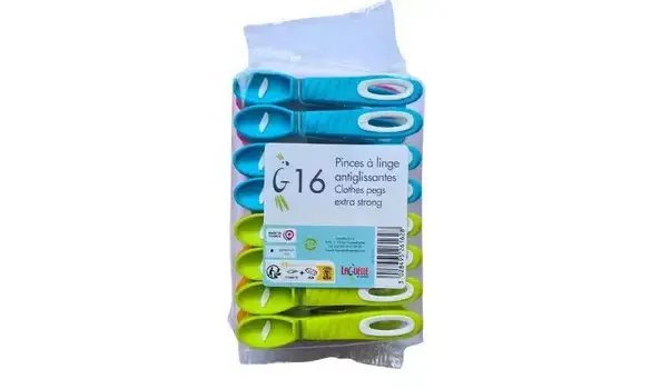 Pinces à linge bi-matière vives vague