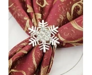 Rond de serviette flocon argenté